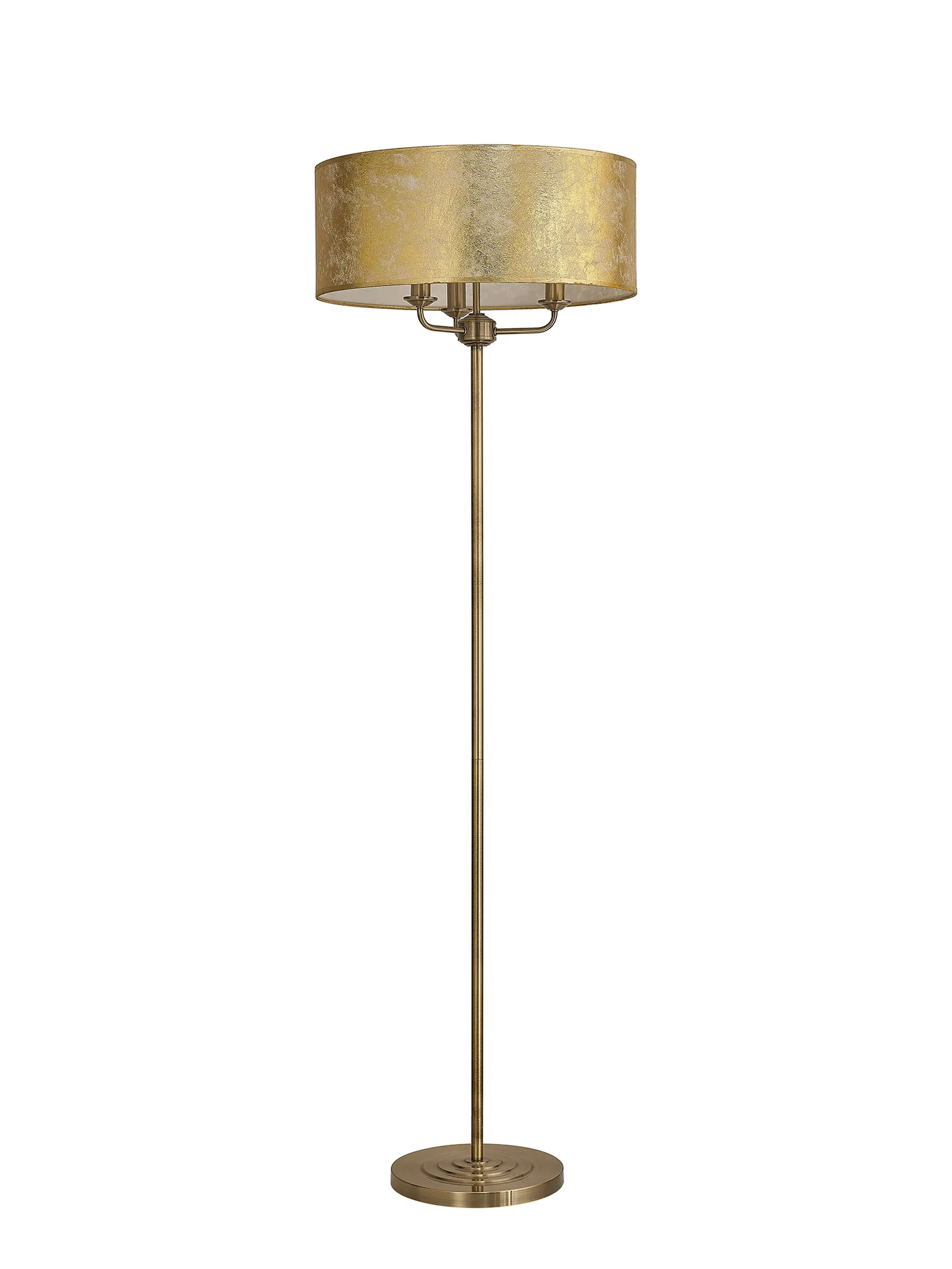 Banyan 45cm 3 Light Floor Lamp Antique Brass; Gold Leaf DK0919  Deco Banyan AB GL